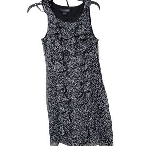 Jessica Howard Dress Size 6 Black And White Ruffle Side Zip
